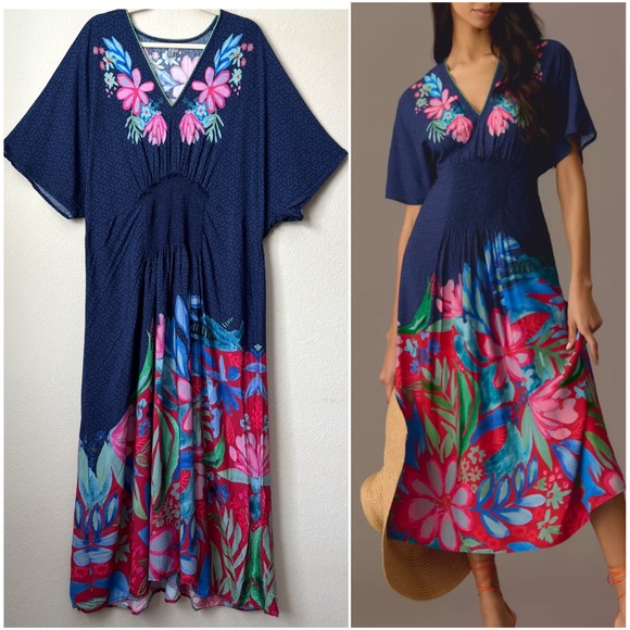 Anthropologie Dresses & Skirts - Anthropologie Bl-nk London Boho Floral Printed Tatiana Kaftan